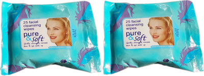 

CartKing FACIAL/FACE TISSUES -Wet-MAKEUP REMOVER-Soft -Tissue Paper Face Cleanser/Cleaning Wipes For Women & Girls-Blue-PackOf2(Pack of 50)