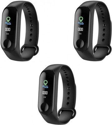 

ROQ Set Of 3 100% Original M3 Tracker with Heart Rate Sensor for Android and iOS Fitness Band(Black, Pack of 3)