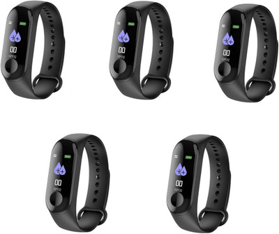 

ROQ Set Of 5 M3 Heart Rate Monitor Bluetooth enabled Sleep Monitor For Android iOS Fitness Band(Black, Pack of 5)