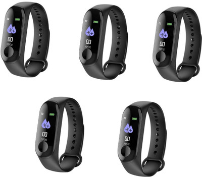 

ROQ Set Of 5 100% Original M3 Heart Rate Monitor for Android & iOS Fitness Band(Black, Pack of 5)