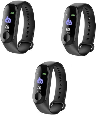 

ROQ Set Of 3 M3 Heart Rate Monitor Bluetooth enabled Sleep Monitor For Android iOS Fitness Band(Black, Pack of 3)