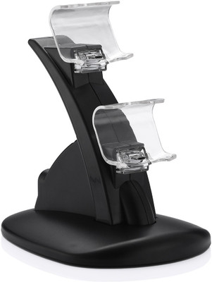 

Tobo PS4 Controller Charger Dock Station Dual USB Charging Stand Kit With LED Indicator Gaming Accessory Kit(Black, For PS4)