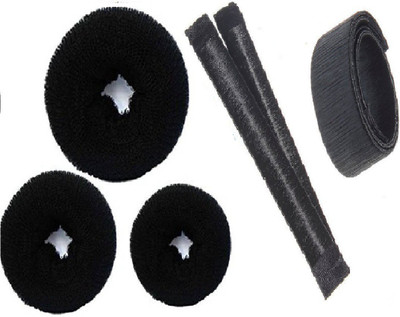 

Param Hair Styling Donuts Bun Maker Former Foam French Twist Magic Tool for Women & Girls Bun(Black)