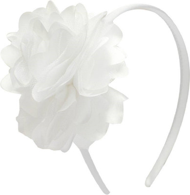 

Tako bell White Flower Net Hairband: White Hair Band (White) PACK OF 1 Head Band(Multicolor)