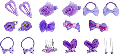 

Golden Peacock Purple Girl Hair Accessory Set of 18 pcs Hair Accessory Set(Purple)