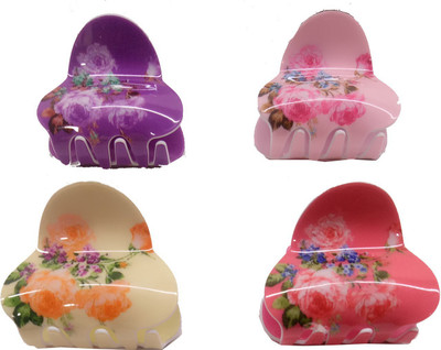 

A J DISTRIBUTORS Metallic Meenakari Art Hair Clutcher Hair pack of 4 baby clucher Hair Clip (Multicolor) Hair Clip(Multicolor)