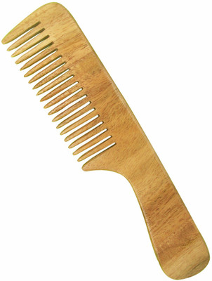 

Herb Essential Handcrafted Neem Wood Comb - Anti Dandruff, Non-Static and Eco-friendly- Great for Scalp and Hair Health (Model - III)Â