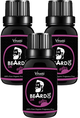 

VIHADO 3x Natural Beard Oil PRO Faster Growth (15 ml) (Pack of 3) Hair Oil(15 ml)