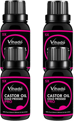 

VIHADO 5X PRO Cold Pressed 100% Pure Castor Oil (10 ml) (pack of 4) Hair Oil(10 ml)
