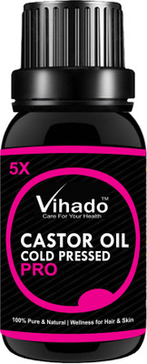 

VIHADO 5X PRO Cold Pressed 100% Pure Castor Oil (15 ml) (PACK OF 1) Hair Oil(15 ml)