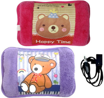 

Cinnamon Pack of 2 Super Comfort Velvet Electric Warm Gel Bag With Fur Cordless Electric 1 L Hot Water Bag(Multicolor)