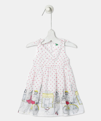 

United Colors of Benetton Girls Midi/Knee Length Casual Dress(Multicolor, Sleeveless, 901