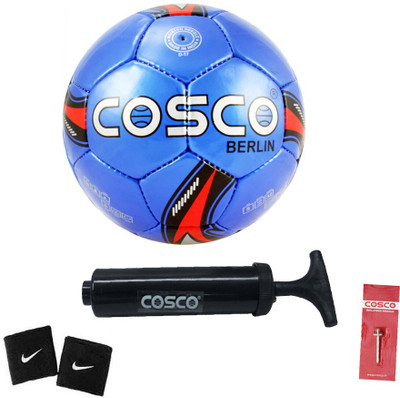 

Cosco Berlin Football (Color on Availability) Size-5 With Pump, 2 Band Football Kit