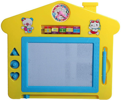 

Offspring House Shape Writing and Drawing Magic Board (Doodle) for Kids with Pen And 3 Shape Stamps(Yellow)