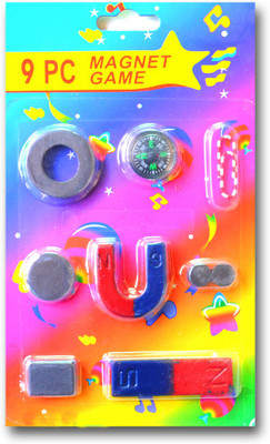 

ProjectsforSchool 9 PIECE MAGNET GAME SET FOR KIDS WITH COMPASS(Pink)