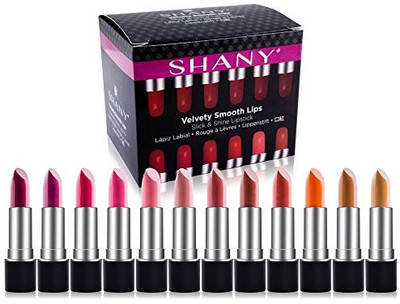 

Shany Slick & Shine Lipstick Set - Set of 12 Famous Colors(Pink)
