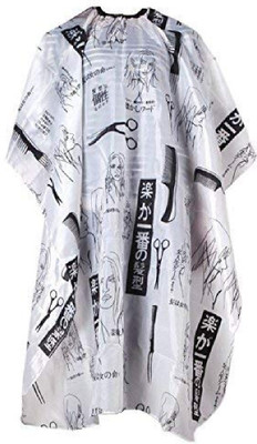 

deziine Hairdressing Salon Apron Hair Cloth Waterproof Shampoo Cutting Cape Scissors Black and White Makeup Apron( )
