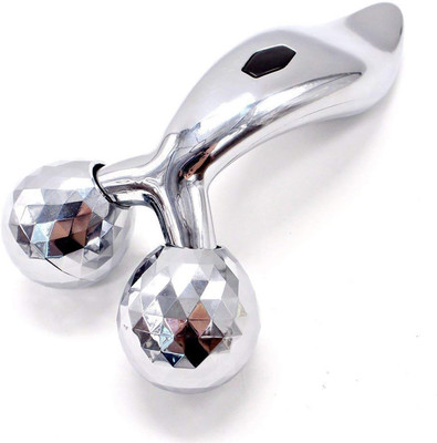 House Of Sensation 3D Face Body Massager 3D Y Shape Aluminium Big Roller Microcurrent Face Massager Skin Lifting Massager(White)
