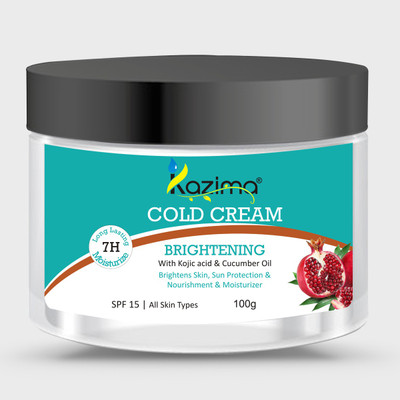 

KAZIMA Brightening COLD CREAM (100g) SPF15 with Kojic Acid & Cucumber Oil For Nourishment & Moisturizer, Sun Protection(100 g)
