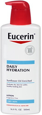 

Eucerin Daily Hydration Moisturizing Lotion, Fragrance Free 16.9 oz (Pack of 3)(500 ml)