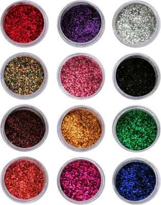 

Vozwa Colourful Sparkles Nail Fabulous Art Glitter Powder 12 Pcs (Multicolor)(Multi)