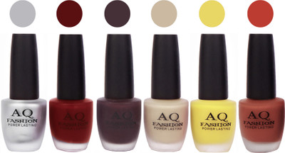 

AQ Fashion Gel Velvet Matte Nail polish combo 6958 Multicolor(Pack of 6)
