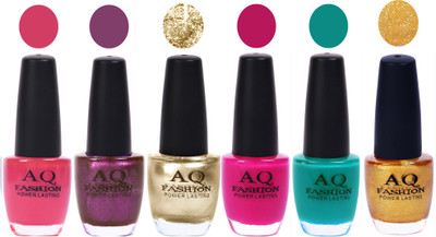 

AQ Fashion Gel Nail Polish Combo 2491 Multicolor(Pack of 6)