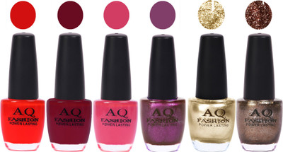 

AQ Fashion Gel Nail Polish Combo 2399 Multicolor(Pack of 6)