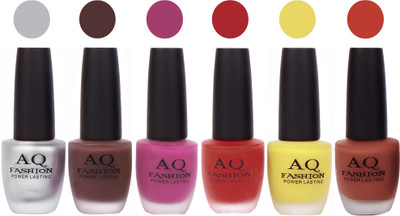 

AQ Fashion Gel Velvet Matte Nail polish combo 6914 Multicolor(Pack of 6)