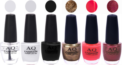 AQ Fashion Gel Nail Polish Combo 2435 Multicolor(Pack of 6)