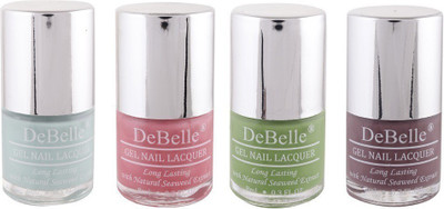 

DeBelle Gel Nail Lacquer 8 ml each Combo of4 (Mint Blue,Pink,Pastel Green & Mauve) Mint Amour,Miss Bliss,Mystique Green ,Majestique Mauve(Pack of 4)