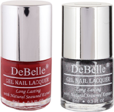 

DeBelle Gel Nail Lacquer 8 ml Each pack of 2 Moulin Rouge ,Grey Glitteratti(Pack of 2)