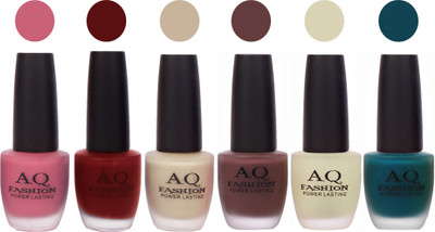 

AQ Fashion Gel Velvet Matte Nail polish combo 6934 Multicolor(Pack of 6)