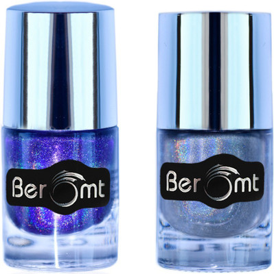 

Beromt Holographic Nail Polish Combo, Purple & Silver, Violaceous & Silvern(Pack of 2)