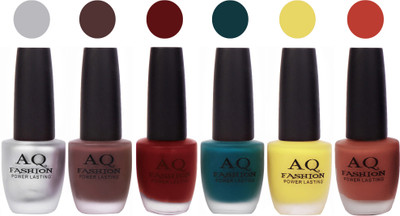 

AQ Fashion Gel Velvet Matte Nail polish combo 6925 Multicolor(Pack of 6)