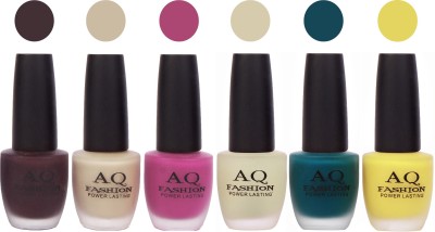 

AQ Fashion Gel Velvet Matte Nail polish combo 6890 Multicolor(Pack of 6)