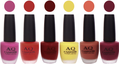 

AQ Fashion Gel Velvet Matte Nail polish combo 6937 Multicolor(Pack of 6)