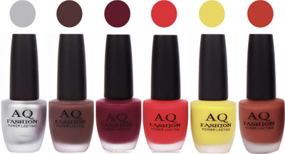 

AQ Fashion Gel Velvet Matte Nail polish combo 6910 Multicolor(Pack of 6)