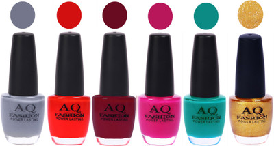 

AQ Fashion Gel Nail Polish Combo 2458 Multicolor(Pack of 6)