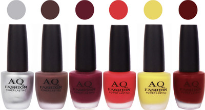 

AQ Fashion Gel Velvet Matte Nail polish combo 6955 Multicolor(Pack of 6)