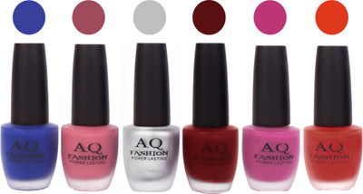 

AQ Fashion Gel Velvet Matte Nail polish combo 6950 Multicolor(Pack of 6)