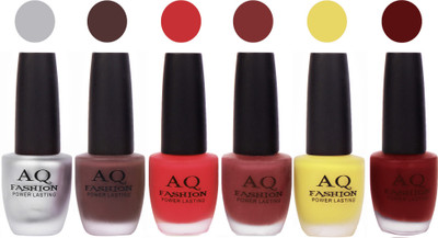 

AQ Fashion Gel Velvet Matte Nail polish combo 6956 Multicolor(Pack of 6)