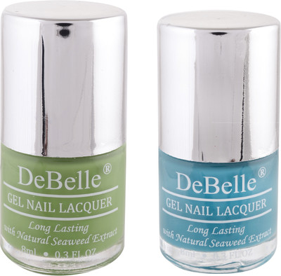 

DeBelle Gel Nail Polish Set Of 2 (Mystique Green & Royale Cocktail) Pastel Green, Turquiose Blue(Pack of 2)