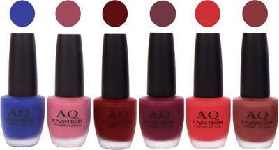 

AQ Fashion Gel Velvet Matte Nail polish combo 6946 Multicolor(Pack of 6)