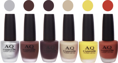 

AQ Fashion Gel Velvet Matte Nail polish combo 6913 Multicolor(Pack of 6)
