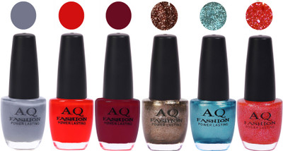 

AQ Fashion Gel Nail Polish Combo 2444 Multicolor(Pack of 6)
