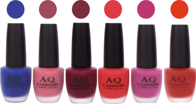 

AQ Fashion Gel Velvet Matte Nail polish combo 6908 Multicolor(Pack of 6)
