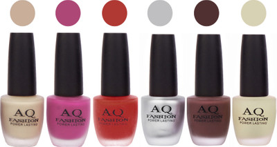 

AQ Fashion Gel Velvet Matte Nail polish combo 6898 Multicolor(Pack of 6)