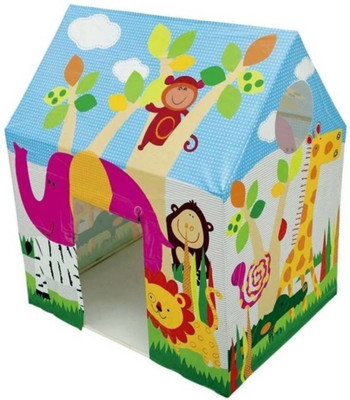 

Royal Collections Beautiful Play Camping Tent House With Fun Animal Graphics (Multicolor)(Multicolor)