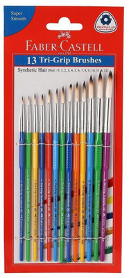 FABER-CASTELL 13 Ti-Grip Brushes Round Synthetic(Set of 1, multicolours)